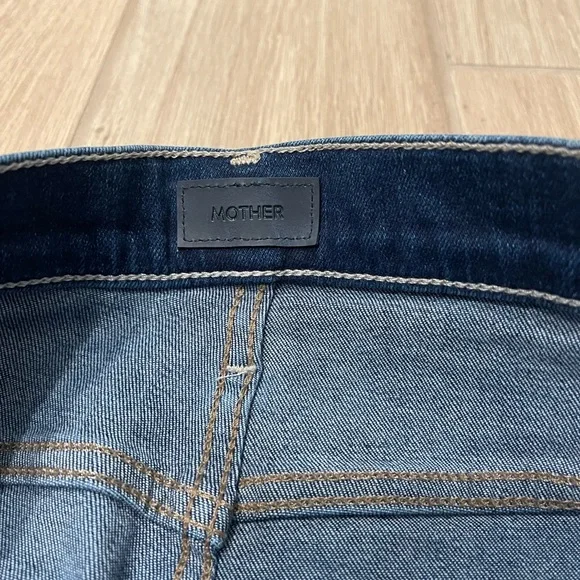 Mother The Hustler Roller Heel High Waisted Wide Leg 70’s Blue Jeans 33” Sz 26/4 - Picture 11 of 16